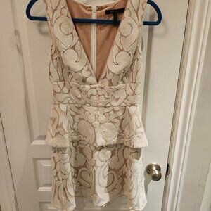 BCBG MAX Azaria Shimmery Cream Sequin Dress